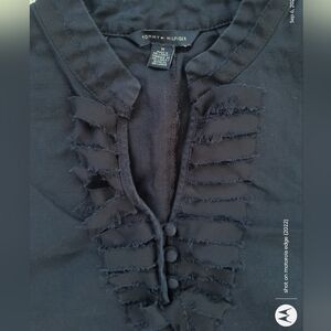 Tommy Linen-Cotton M Navy Dress w/ Pockets